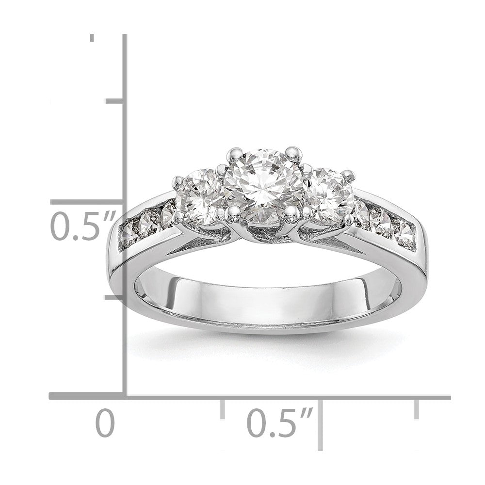 14K White Gold Lab Grown Diamond VS/SI FGH 3-Stone Comp Eng Ring