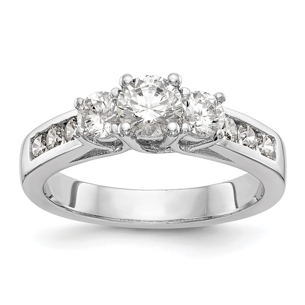 14K White Gold Lab Grown Diamond VS/SI FGH 3-Stone Comp Eng Ring