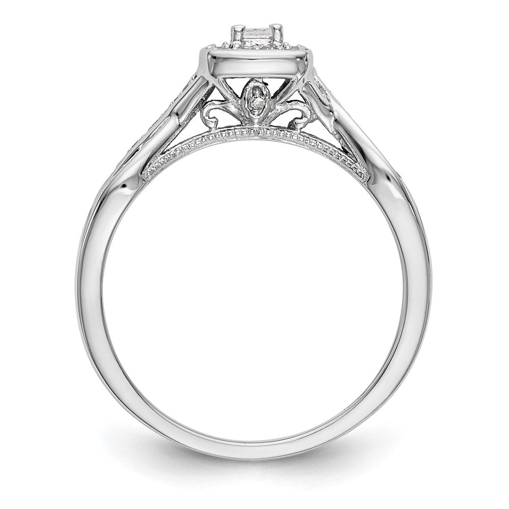 14K White Gold Lab Grown VS/SI FGH Dia Complete Engagement Ring