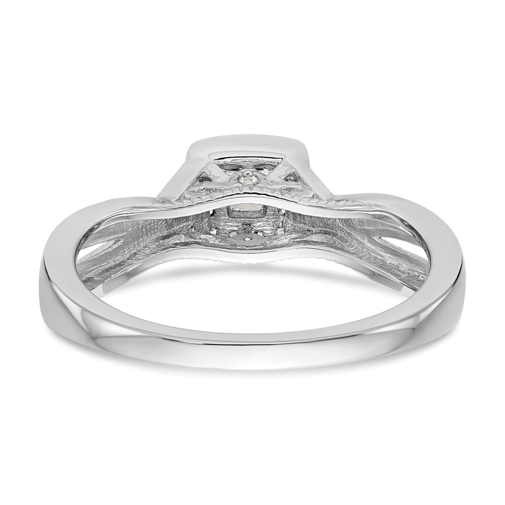 14K White Gold Lab Grown VS/SI FGH Dia Complete Engagement Ring