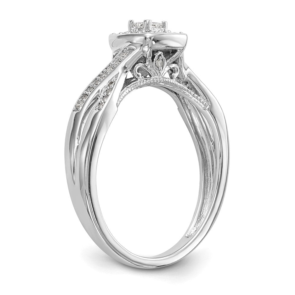 14K White Gold Lab Grown VS/SI FGH Dia Complete Engagement Ring