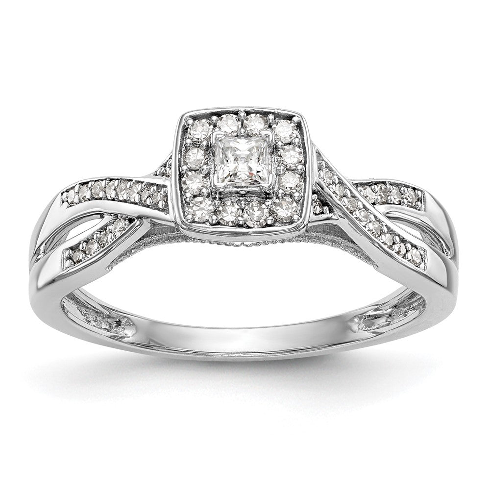 14K White Gold Lab Grown VS/SI FGH Dia Complete Engagement Ring