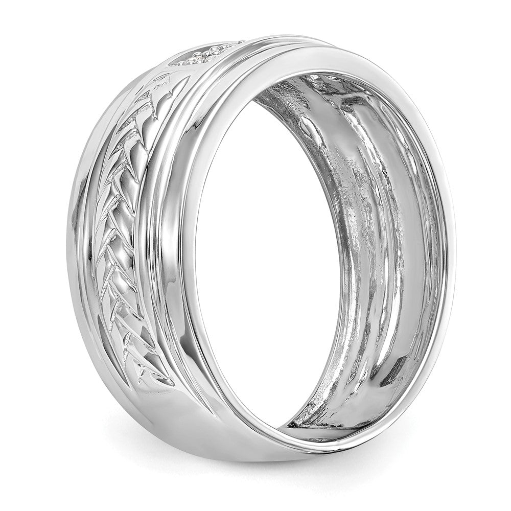 14K White Gold Lab Grown VS/SI FGH Dia Trio Men's Wedding Band