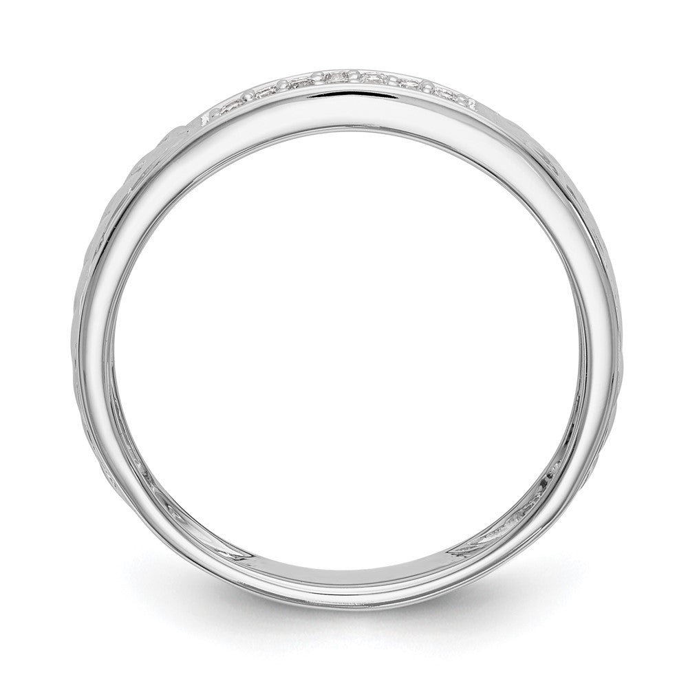 14K White Gold Lab Grown VS/SI FGH Dia Trio Ladies Wedding Band