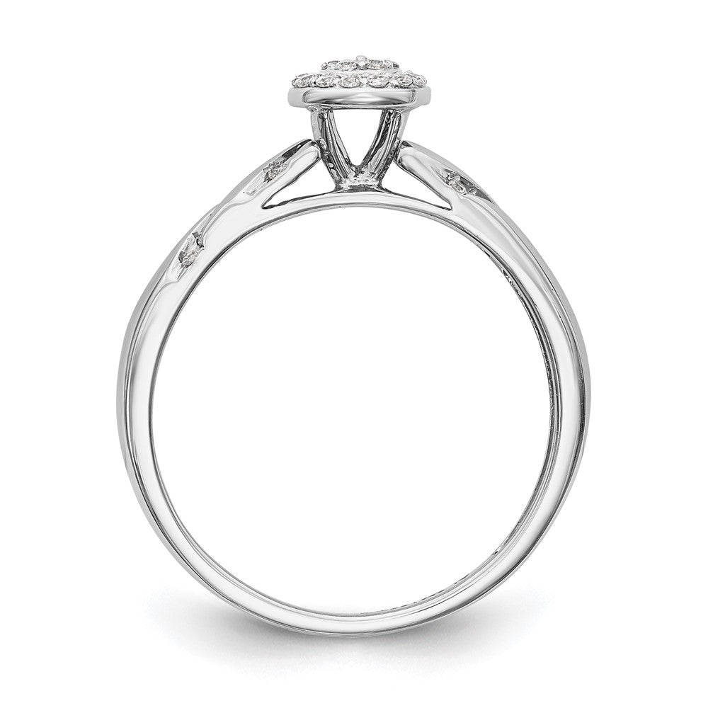 14K White Gold Lab Grown VS/SI FGH Dia Comp Trio Cluster Engagement Ring