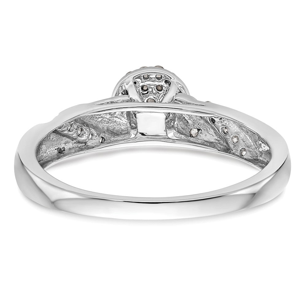 14K White Gold Lab Grown VS/SI FGH Dia Comp Trio Cluster Engagement Ring