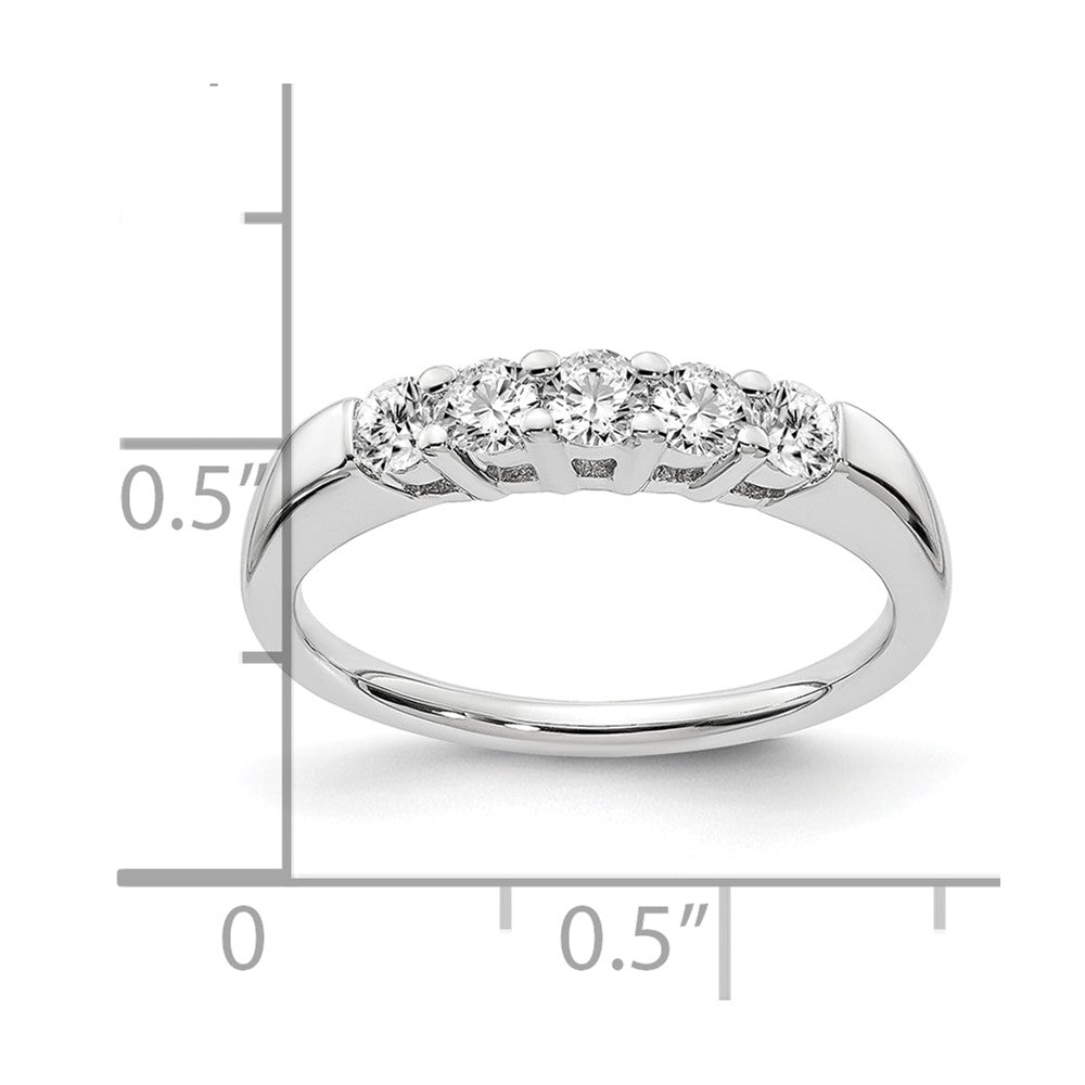 14K White Gold Lab Grown VS/SI FGH Dia 5-Stone Band