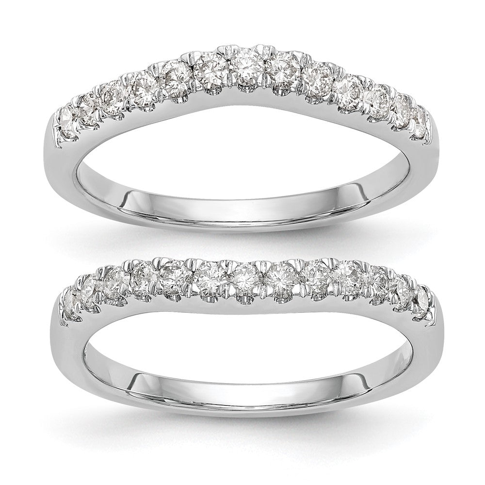 14K White Gold  Lab Grown Diamond VS/SI FGH Set of 2 Bands