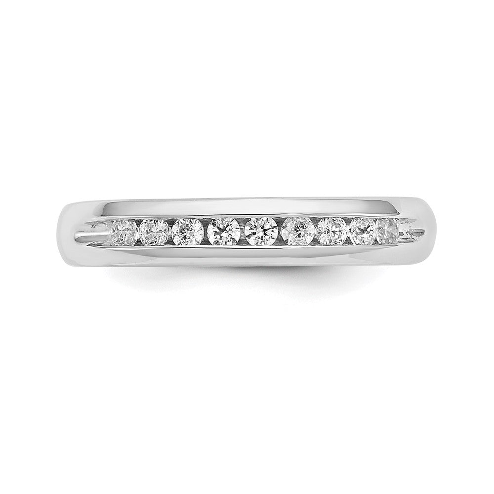 14K White Gold Lab Grown VS/SI FGH Dia 9-Stone Channel Band