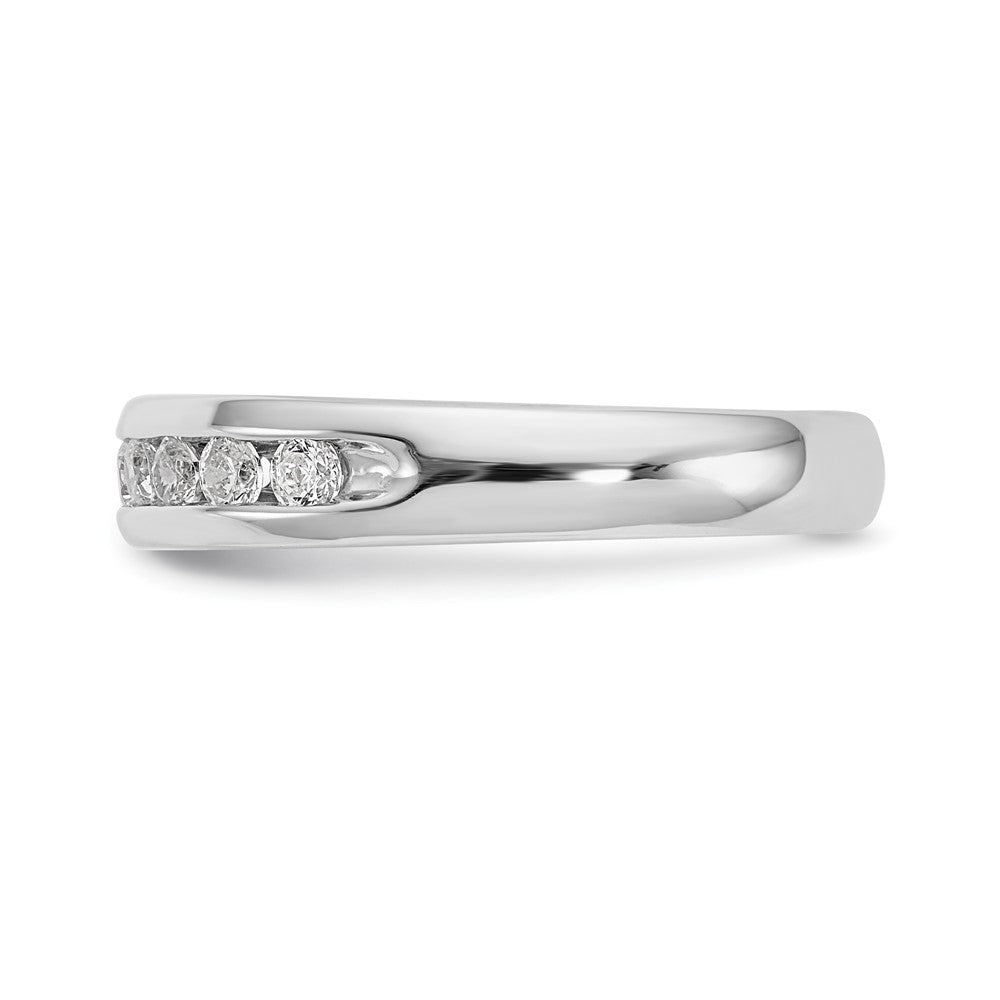 14K White Gold Lab Grown VS/SI FGH Dia 9-Stone Channel Band