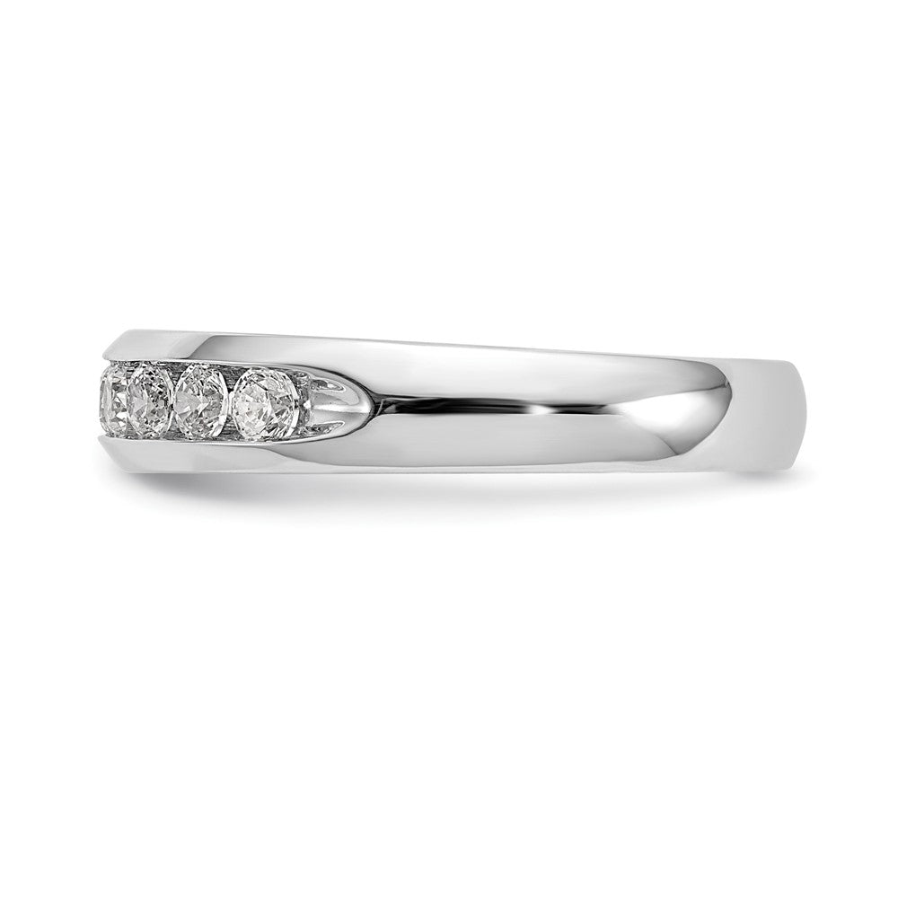 14K White Gold Lab Grown VS/SI FGH Dia 9-Stone Channel Band