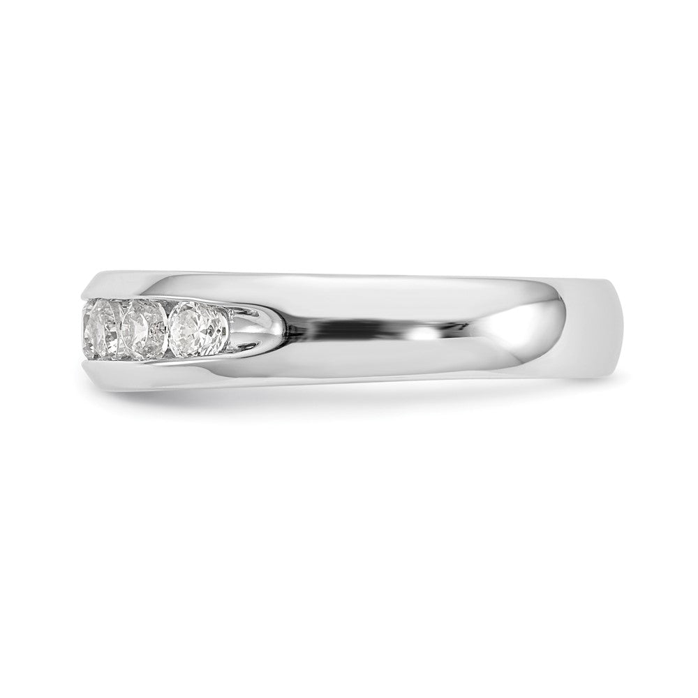 14K White Gold Lab Grown VS/SI FGH Dia 9-Stone Channel Band