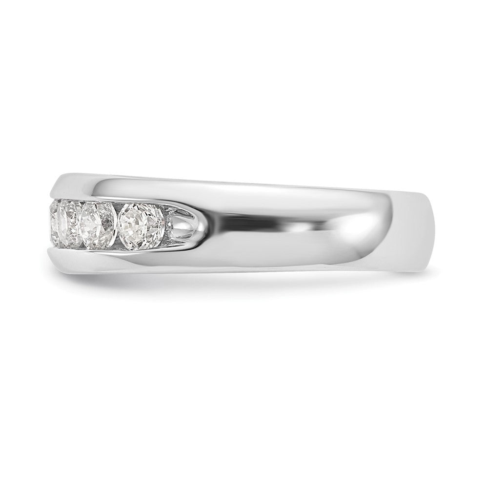 14K White Gold Lab Grown VS/SI FGH Dia 9-Stone Channel Band