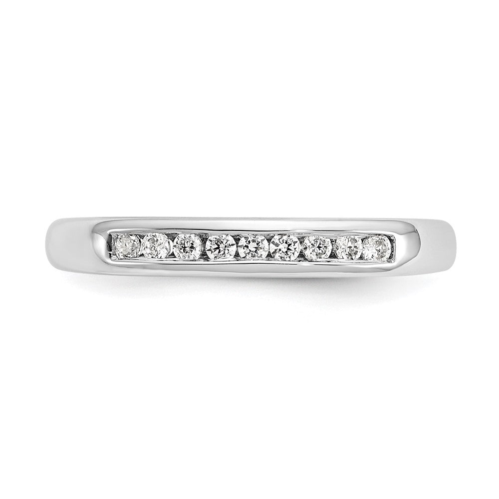 14K White Gold Lab Grown VS/SI FGH Dia 9-Stone Channel Band