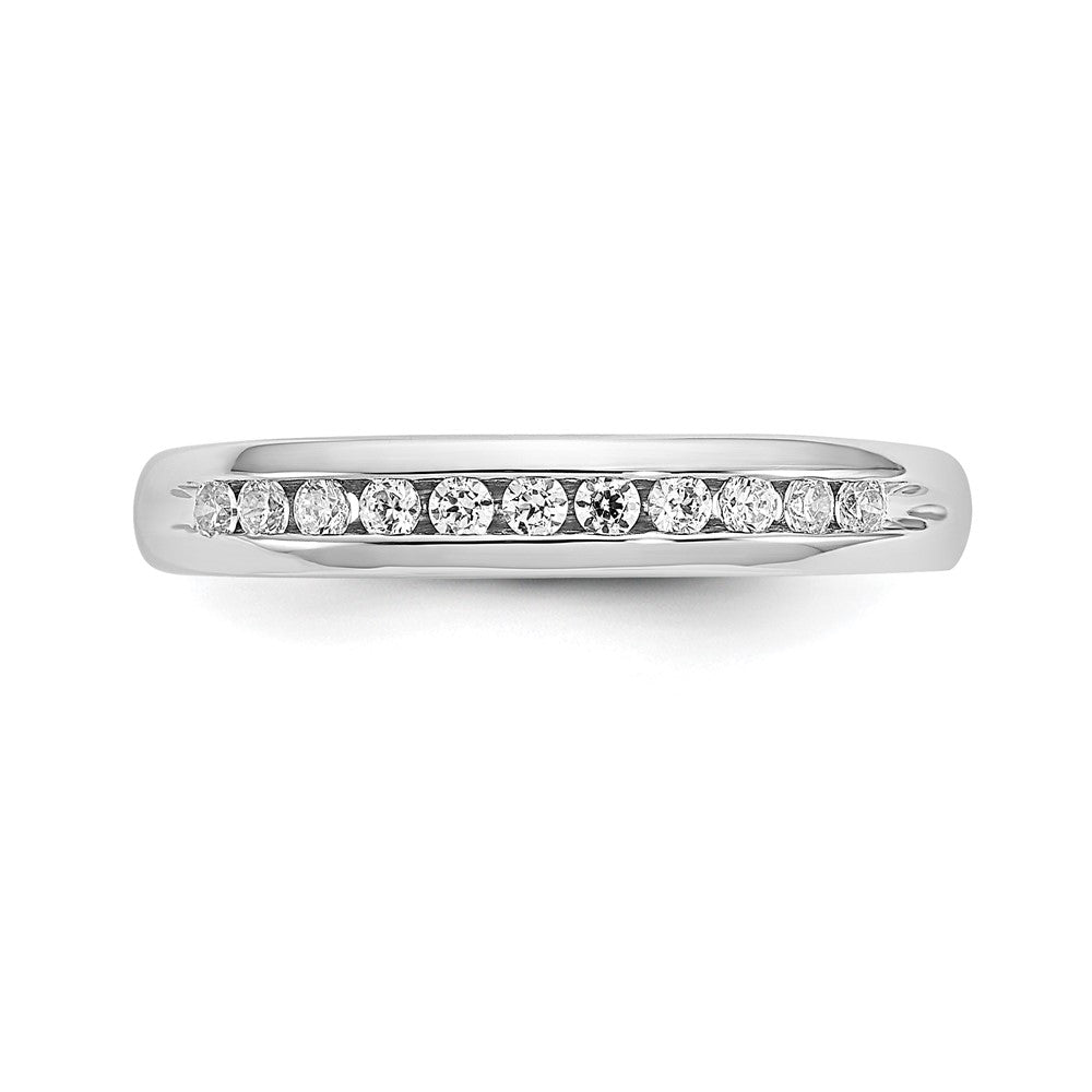 14K White Gold Lab Grown VS/SI FGH Dia 11-Stone Channel Band