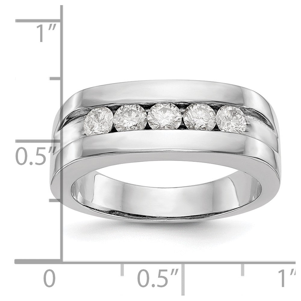 10K White Gold Lab Grown Diamond VS/SI FGH 5-Stone Men's Channel Ban