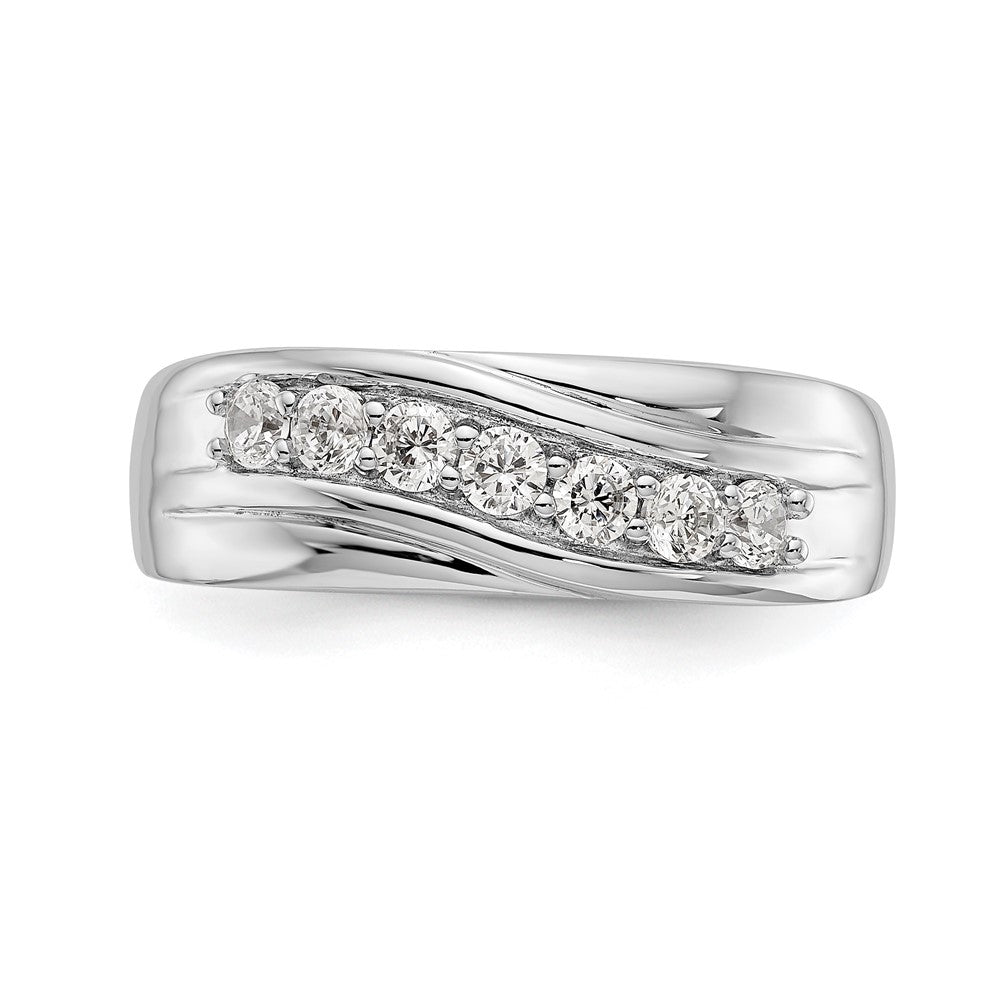 14K White Gold Lab Grown Diamond VS/SI FGH Men's Band