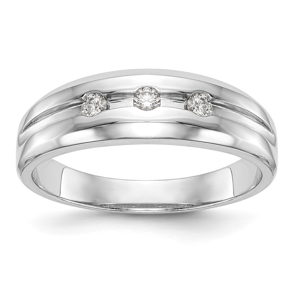 14K White Gold Lab Grown Diamond VS/SI FGH Men's Band