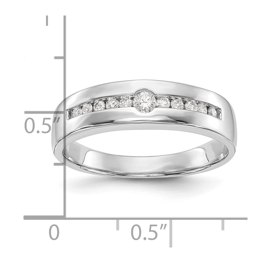 14K White Gold Lab Grown Diamond VS/SI FGH Men's Band