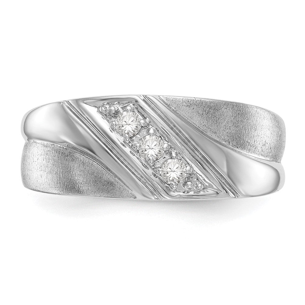 14K White Gold Lab Grown Diamond VS/SI FGH Men's Band