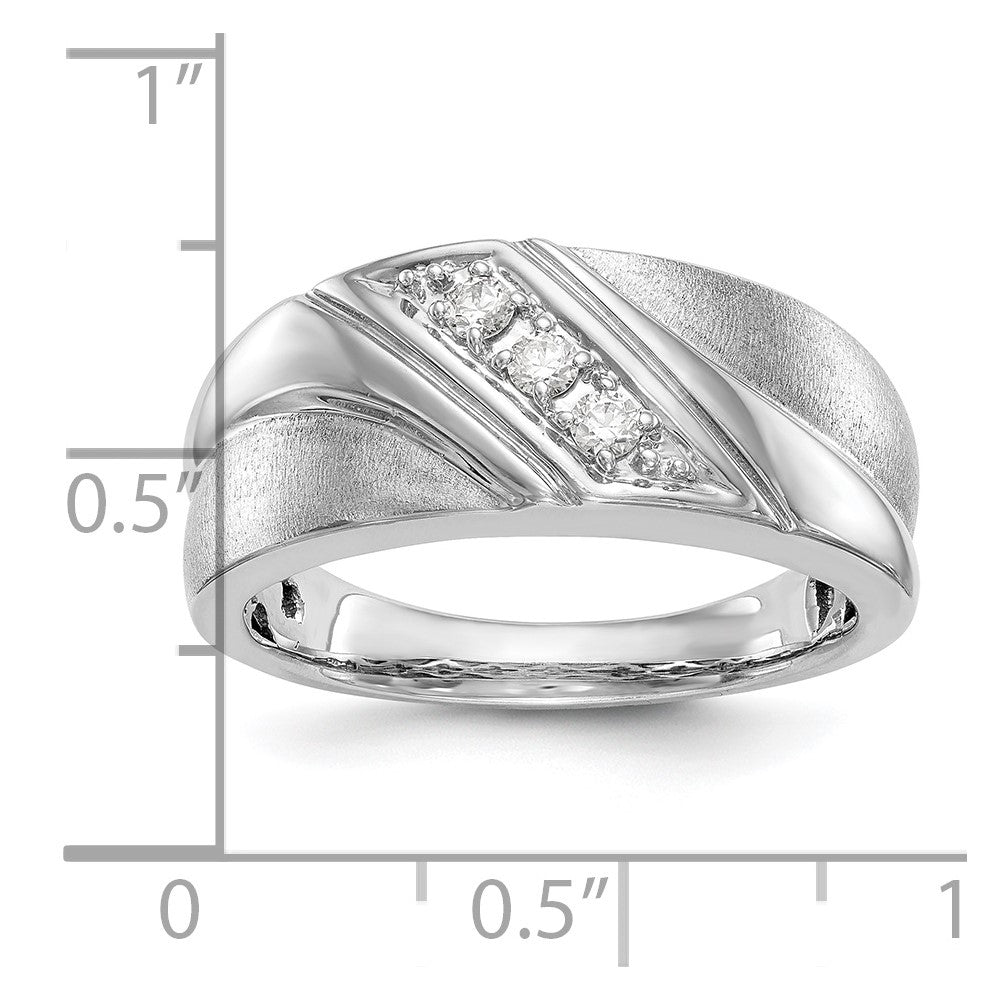 14K White Gold Lab Grown Diamond VS/SI FGH Men's Band