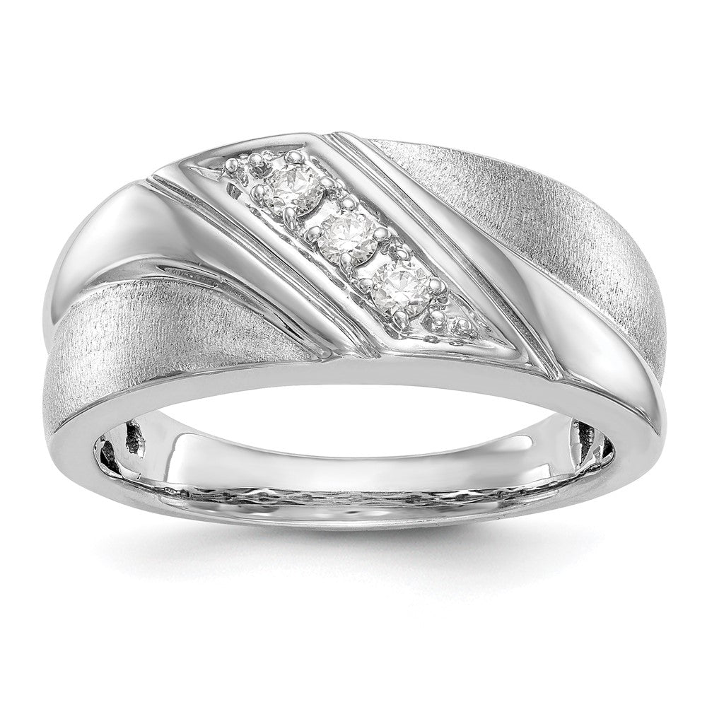 14K White Gold Lab Grown Diamond VS/SI FGH Men's Band