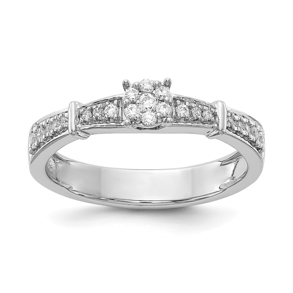 14K White Gold Lab Grown Diamond VS/SI FGH Complete Trio Eng Ring