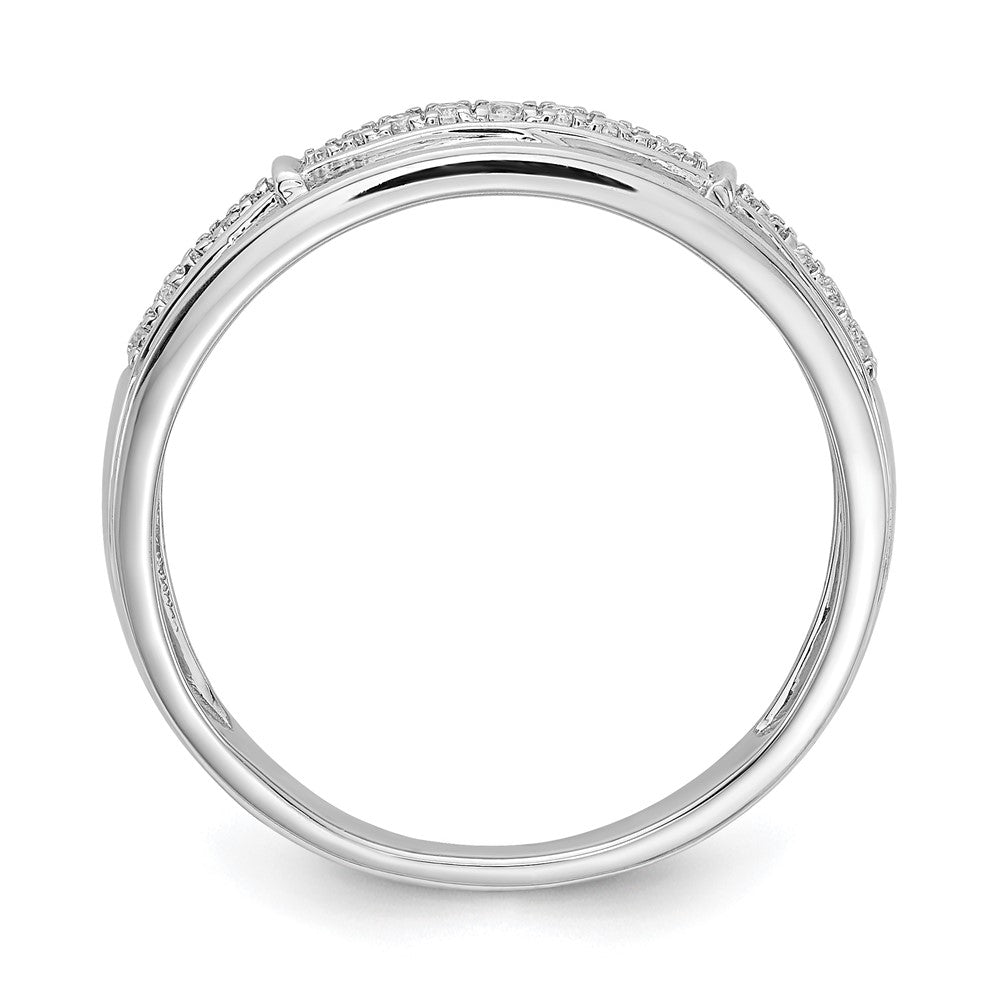 14K White Gold Lab Grown Diamond VS/SI FGH Trio Men's Band