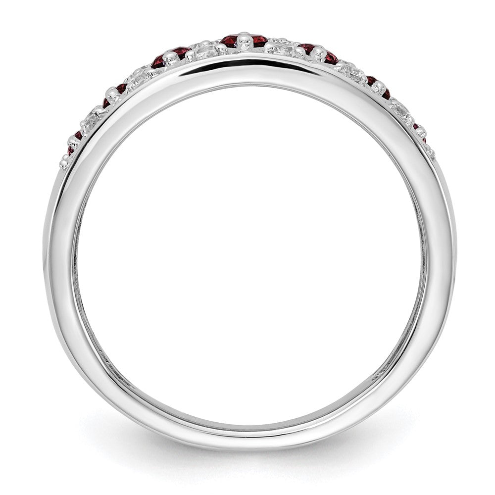 14K White Gold Lab Grown VS/SI FGH Dia and Created Ruby Fancy Ring