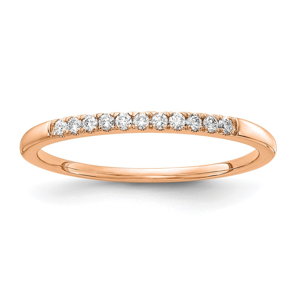 14K Rose Gold Lab Grown Diamond VS/SI FGH 1/10ct Wedding Band