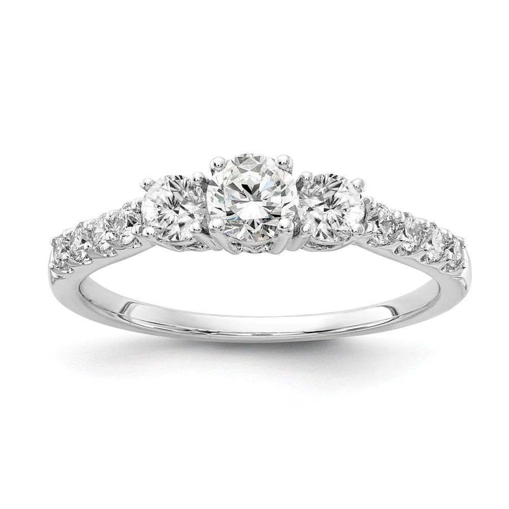 14K White Gold Lab Grown Dia VS/SI FGH 3-Stone Comp Eng Ring