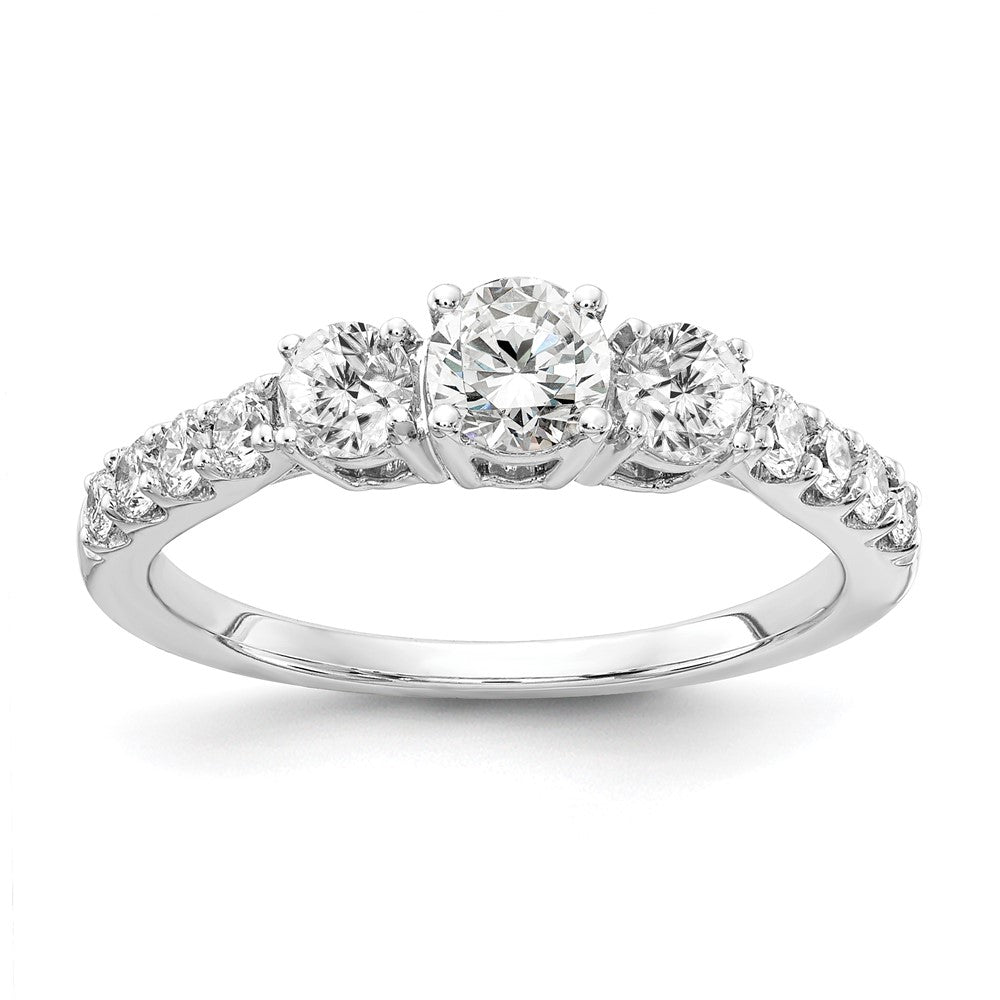 14K White Gold Lab Grown Dia VS/SI FGH 3-Stone Comp Eng Ring