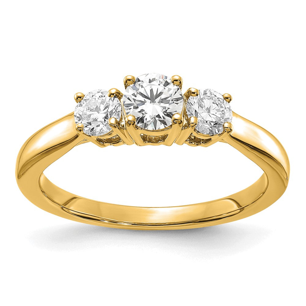 14K Gold Lab Grown Diamond VS/SI FGH 3-Stone Semi-mount Engagement R