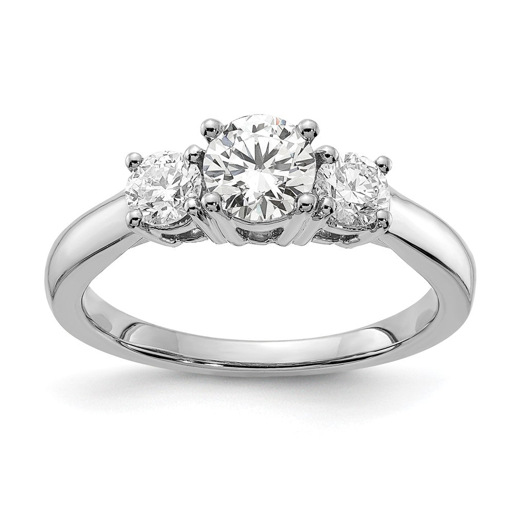 14kw Lab Grown Diamond VS/SI FGH 3-Stone Semi-mount Engagement Ring