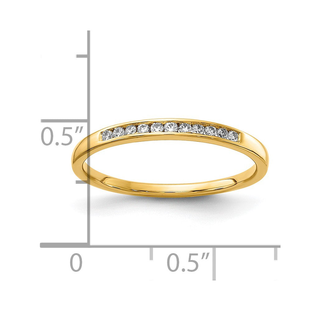 14K Lab Grown Diamond VS/SI FGH 11-Stone Channel Band