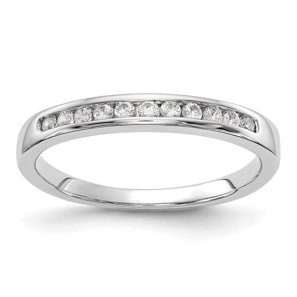 14K White Gold Lab Grown Diamond VS/SI FGH 11-Stone Channel Band