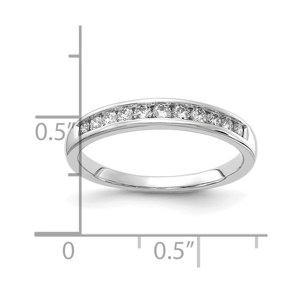 14K White Gold Lab Grown Diamond VS/SI FGH 11-Stone Channel Band