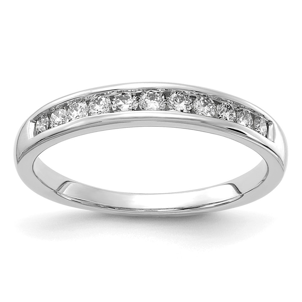 14K White Gold Lab Grown Diamond VS/SI FGH 11-Stone Channel Band