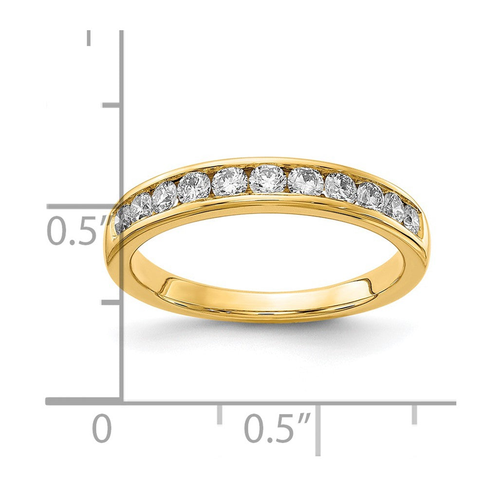 14K Lab Grown Diamond VS/SI FGH 11-Stone Channel Band