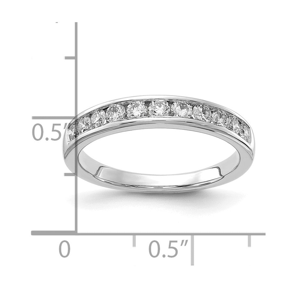 14K White Gold Lab Grown Diamond VS/SI FGH 11-Stone Channel Band