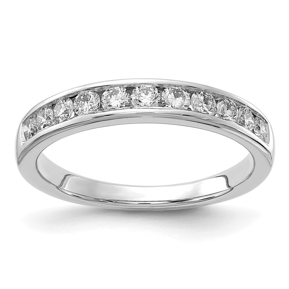 14K White Gold Lab Grown Diamond VS/SI FGH 11-Stone Channel Band