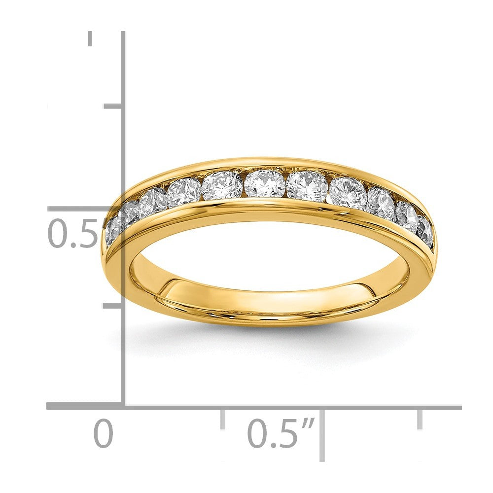 14K Lab Grown Diamond VS/SI FGH 11-Stone Channel Band