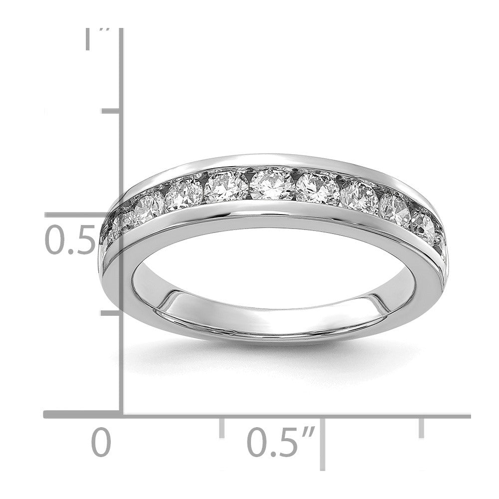 14K White Gold Lab Grown Diamond VS/SI FGH 11-Stone Channel Band