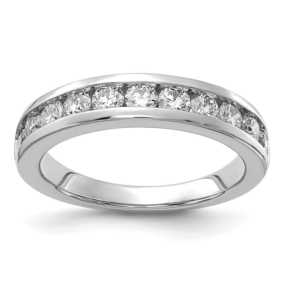 14K White Gold Lab Grown Diamond VS/SI FGH 11-Stone Channel Band