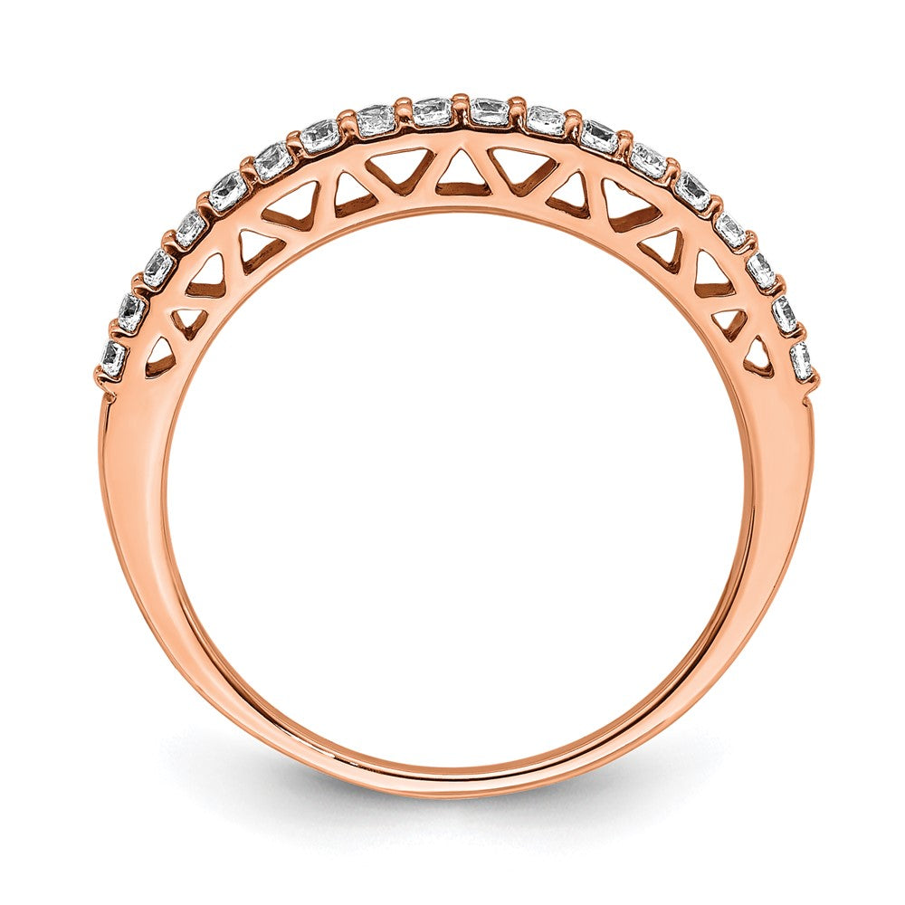 14K Rose Gold Polished Lab Grown Diamond VS/SI FGH Band