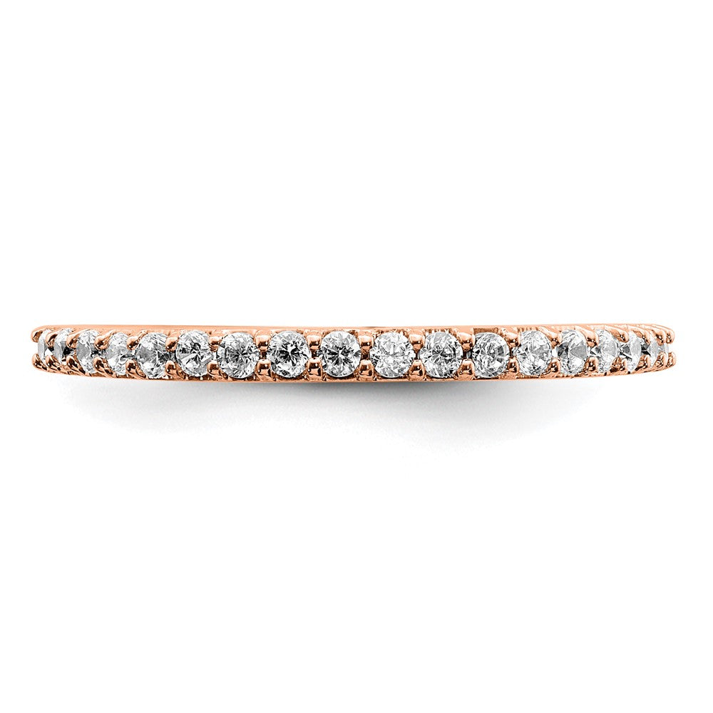 14K Rose Gold Polished Lab Grown Diamond VS/SI FGH Band