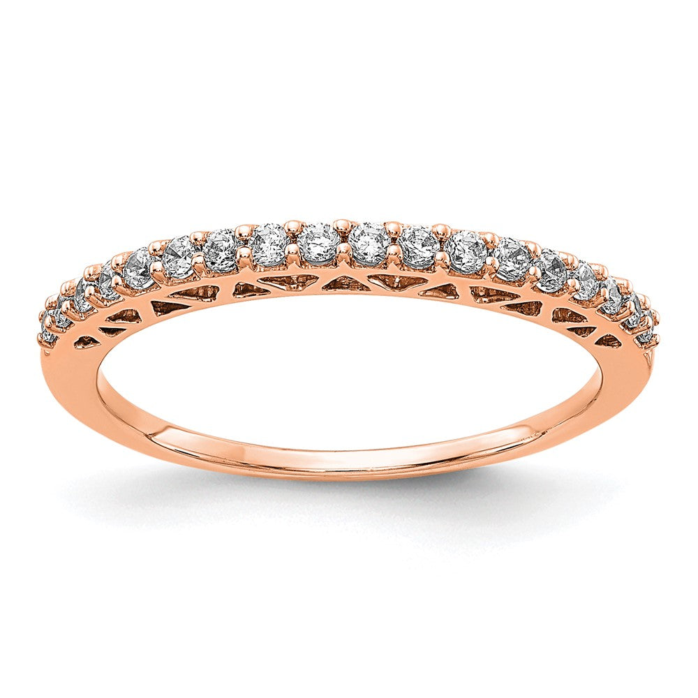 14K Rose Gold Polished Lab Grown Diamond VS/SI FGH Band