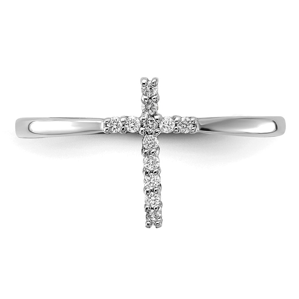 14K White Gold Lab Grown VS/SI FGH Dia Cross Ring