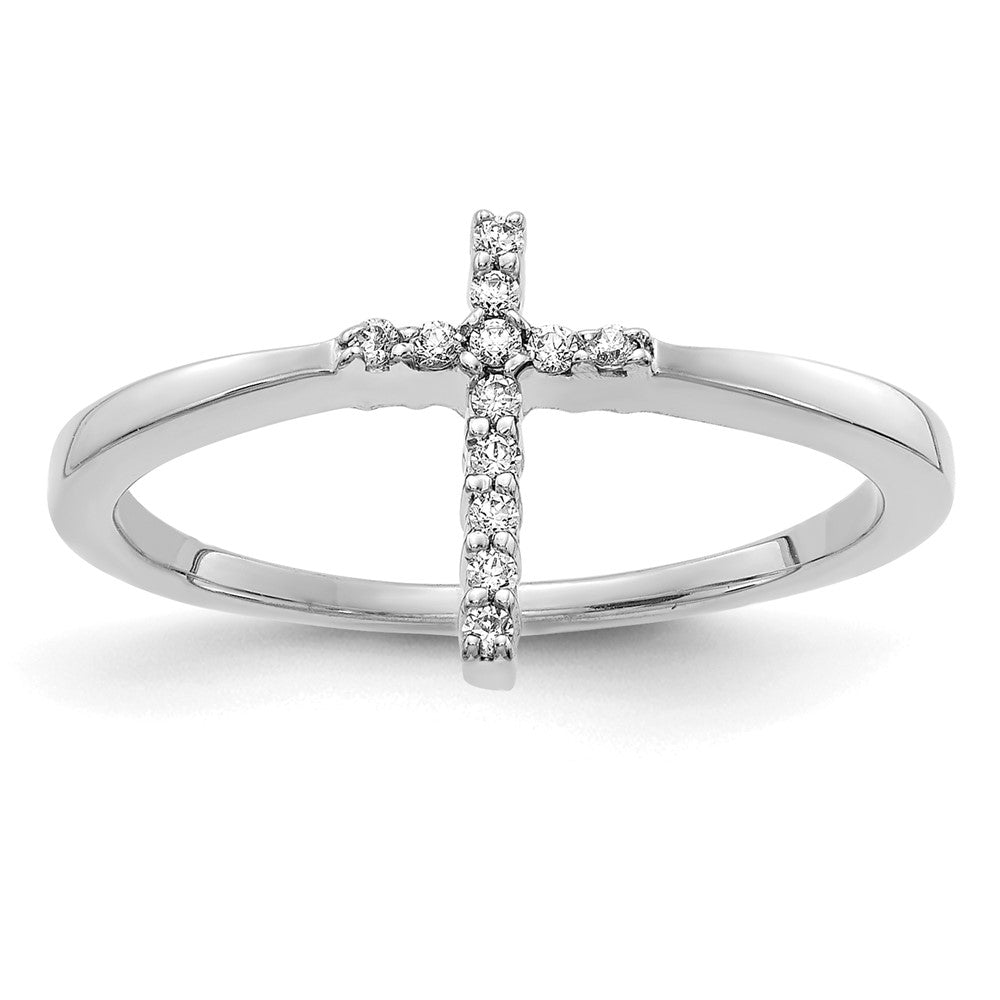 14K White Gold Lab Grown VS/SI FGH Dia Cross Ring