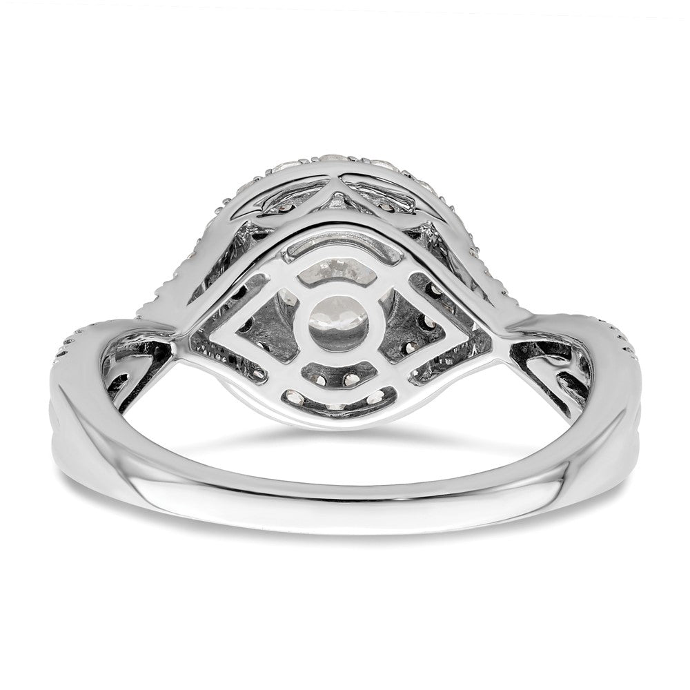 10K White Gold Eternal Promise Lab Grown VS/SI FGH Dia Halo Complete Ring